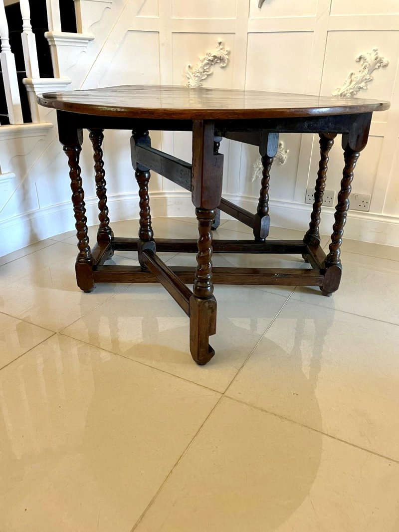 Antique 17th Century Oak Gateleg Table - Image 14